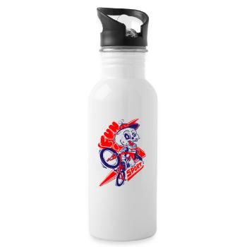 skullride - Trinkflasche mit integriertem Trinkhalm - Weiß - Rechts