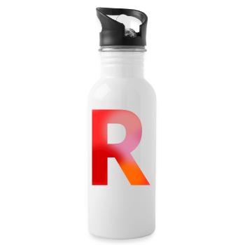 LETTER R - Water bottle with straw - white - Right