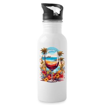 Beach wine glass - Water bottle with straw - white - Right