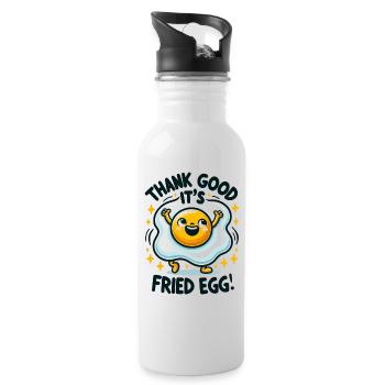 Thank God It's Fried Egg (Friday) - 1 - Water bottle with straw - white - Right