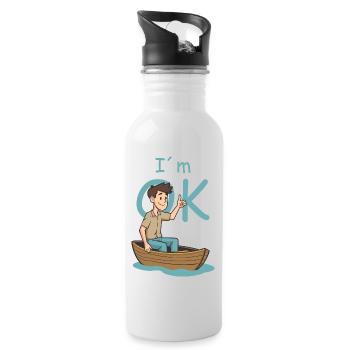 Seemann - Trinkflasche mit integriertem Trinkhalm - Weiß - Rechts
