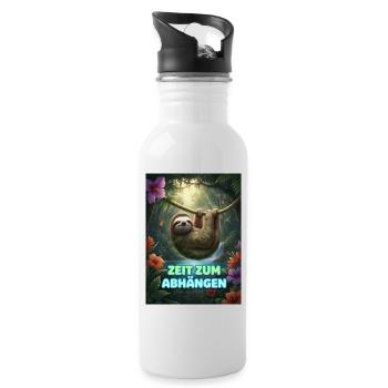 Time to hang out sloth neon - Water bottle with straw - white - Right