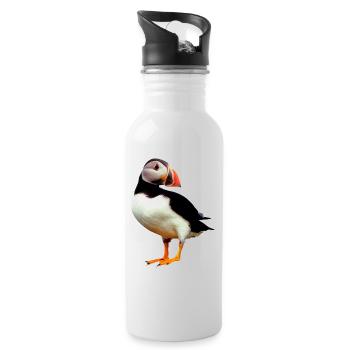 puffin - Water bottle with straw - white - Right