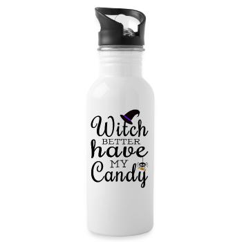Witch Better Have My Candy HARIZ Halloween Horror - Water bottle with straw - white - Right