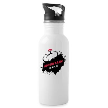 Black Forest Mountain Bike - Trinkflasche mit integriertem Trinkhalm - Weiß - Rechts