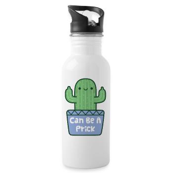 Süßer Kaktus kann ein Stich lustig sein - Trinkflasche mit integriertem Trinkhalm - Weiß - Rechts