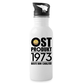53. GEBURTSTAG OSSI OSTPRODUKT 1973 DDR - Trinkflasche mit integriertem Trinkhalm - Weiß - Rechts