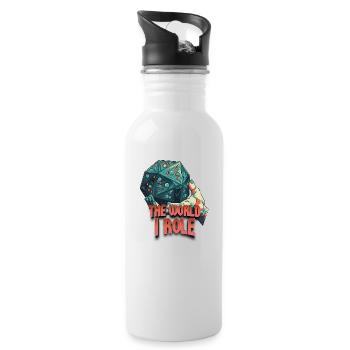 Die Welt I Rolle V.3 - Trinkflasche mit integriertem Trinkhalm - Weiß - Rechts