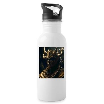 Golden King - Trinkflasche mit integriertem Trinkhalm - Weiß - Rechts