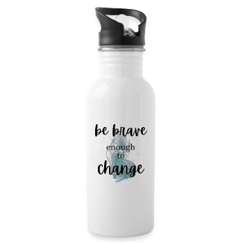 POSITIVE EINSTELLUNG MINDSET Motivation - Trinkflasche mit integriertem Trinkhalm - Weiß - Rechts