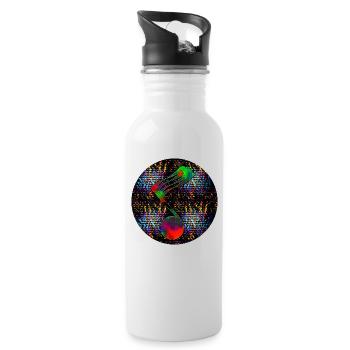 Musical note - "ONE" - Water bottle with straw - white - Right