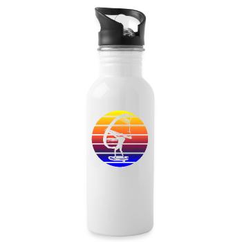 Wingsurfen - Trinkflasche mit integriertem Trinkhalm - Weiß - Rechts