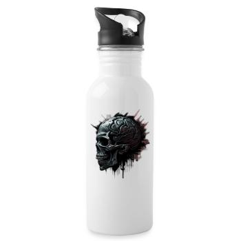 Skull - Water bottle with straw - white - Right