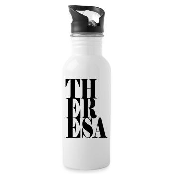 Theresa Name Vorname Moderne Schrift Wort Art - Trinkflasche mit integriertem Trinkhalm - Weiß - Rechts