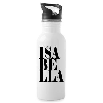 Isabella Surname First name Modern font Word Art - Water bottle with straw - white - Right