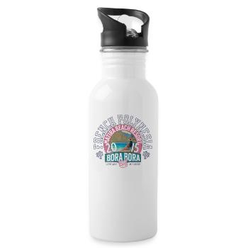 Bora Bora Travel the world - Gourde avec paille intégrée - blanc - Droite