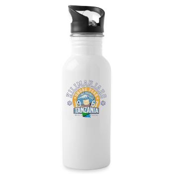 Kilimanjaro Uhuru peak Tanzania - Water bottle with straw - white - Right