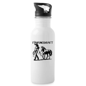 Führungskraft Pferd Reiten Geschenkidee Pferde - Trinkflasche mit integriertem Trinkhalm - Weiß - Rechts