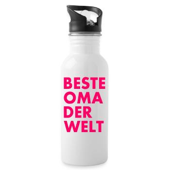 Best grandma in the world - Water bottle with straw - white - Right