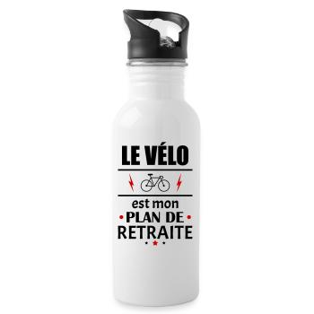 Le vélo est mon plan de retraite, humour, noël - Gourde avec paille intégrée - blanc - Droite