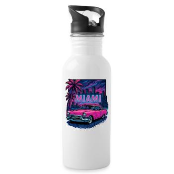 Miami City - Water bottle with straw - white - Right