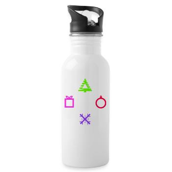 Gamer Console Buttons - Christmas Edition - Trinkflasche mit integriertem Trinkhalm - Weiß - Rechts