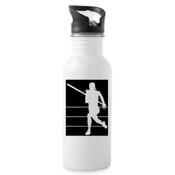 Stabhochspringer - Trinkflasche mit integriertem Trinkhalm - Weiß - Rechts