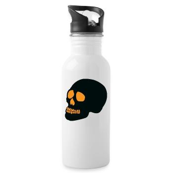 Crâne Halloween 2 - Gourde avec paille intégrée - blanc - Droite