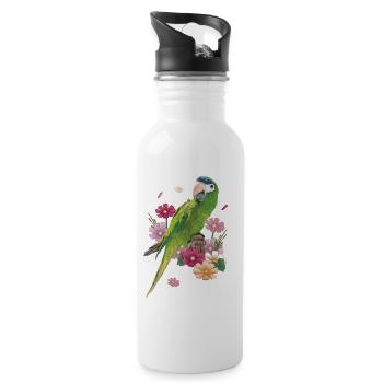 The Noble Macaw - Water bottle with straw - white - Right