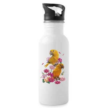 The Golden Parrot - Water bottle with straw - white - Right