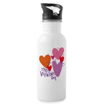 Love white - Water bottle with straw - white - Right
