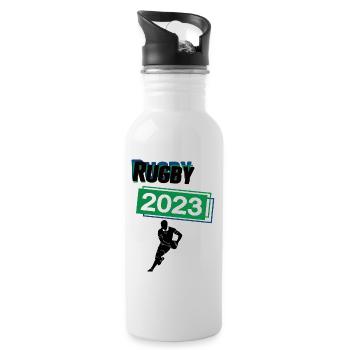 Rugby 2023 Rugbyspiel Rugbyspieler Sport Spiel - Trinkflasche mit integriertem Trinkhalm - Weiß - Rechts