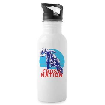 Cross Nation - Water bottle with straw - white - Right