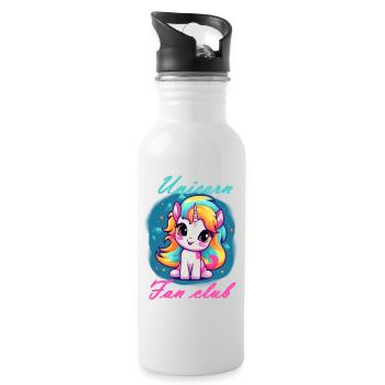 Unicorn Fan club - Water bottle with straw - white - Right