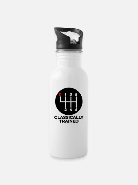 Classically Trained Classic Cars Manual - Water bottle with straw - white
