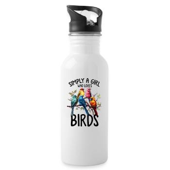 Funny Birder Birdwatching Bird Whisperers Bird - Water bottle with straw - white - Right