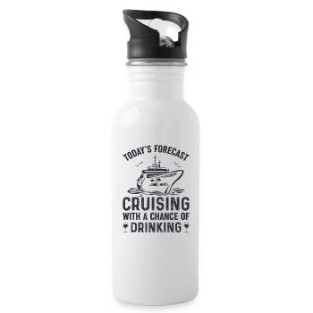 Lustige Kreuzfahrt-Liebhaber Sommerreise Strand - Trinkflasche mit integriertem Trinkhalm - Weiß - Rechts