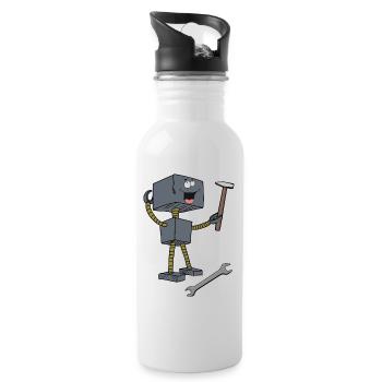 Hand Window Robot Tool Technology Technology - Water bottle with straw - white - Right