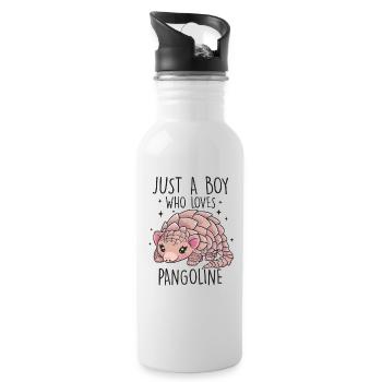 Juste un garçon qui aime l’amant des pangolins drôle - Gourde avec paille intégrée - blanc - Droite