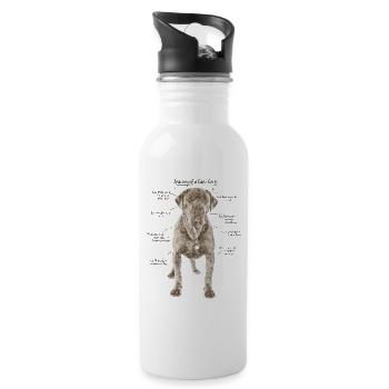 Anatomie du Cane Corso - Gourde avec paille intégrée - blanc - Droite