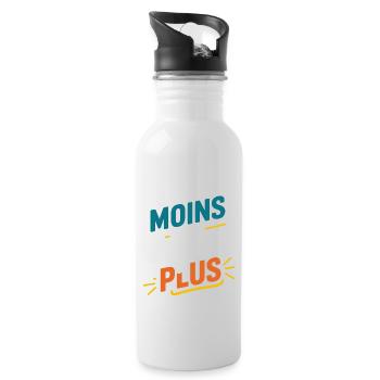Travailler moins pour gagner plus - Gourde avec paille intégrée - blanc - Droite