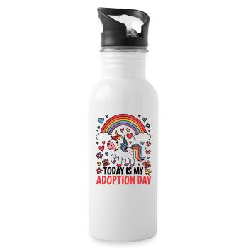 Today Is My Adoption Day Foster Care Gotcha - Water bottle with straw - white - Right