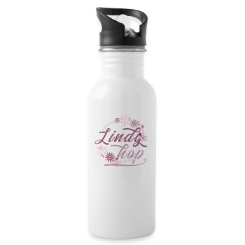 Lindy Hop Dance Vintage - Trinkflasche mit integriertem Trinkhalm - Weiß - Rechts