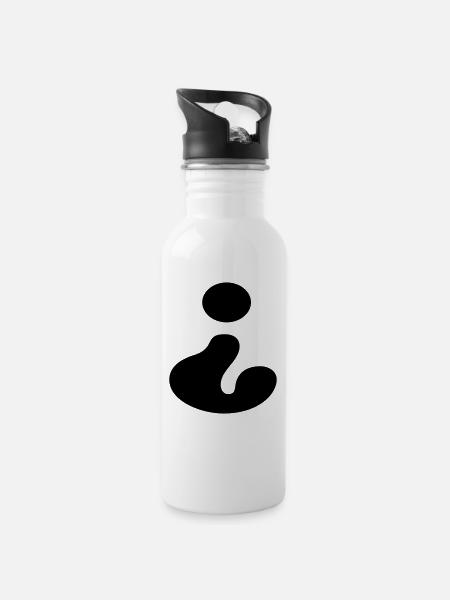 Question mark, spanish - Water bottle with straw - white