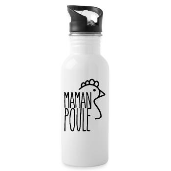 Maman poule - Gourde avec paille intégrée - blanc - Droite