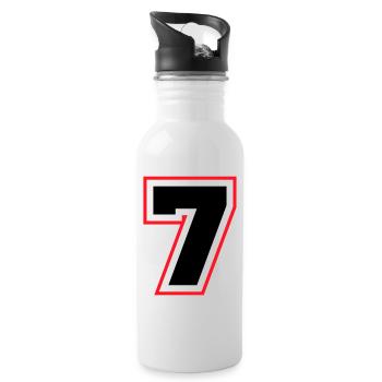 7 nombre symbole - Gourde avec paille intégrée - blanc - Droite