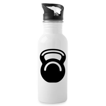 Hantel gewichte icon - Trinkflasche mit integriertem Trinkhalm - Weiß - Rechts