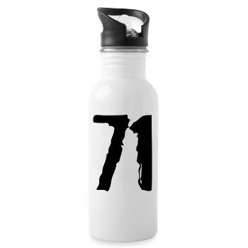 71 Zahl Trikot - Trinkflasche mit integriertem Trinkhalm - Weiß - Rechts