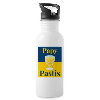 Papy Pastis - Pour l'amoureux du pastaga - Gourde avec paille intégrée - blanc - Droite