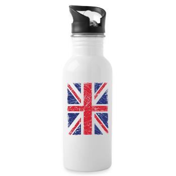 Union Jack - Trinkflasche mit integriertem Trinkhalm - Weiß - Rechts